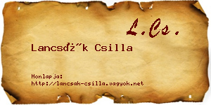 Lancsák Csilla névjegykártya